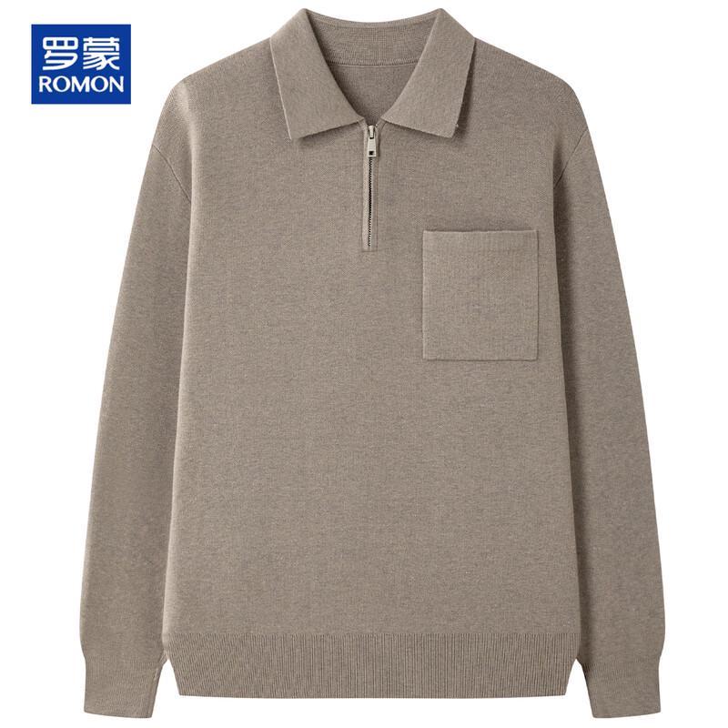 ROMON Men's Half-Zip Mock Neck Knit Sweater