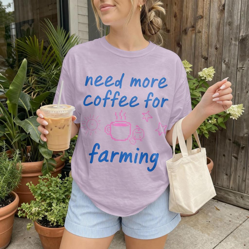 Stardew Valley Shirt Need More Coffee Farming TShirt T-shirt Pixel Art Cozy Gamer Gift Gaming Stardew Merch Video Game Tee Indie Farm