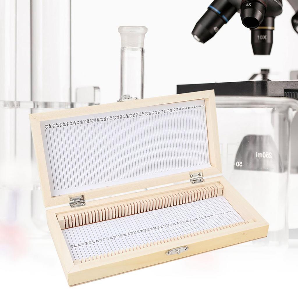 Specimens Slide Box Biology Glass Prepared Microscope Slides Specimens Wooden Slide Storage Box Case Microscope Slide Box