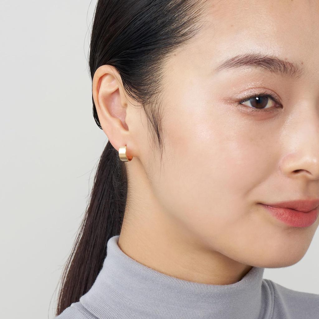Vendome Aoyama K18YG Yellow Gold Hoop Earrings AGVA1608 YG [Official]