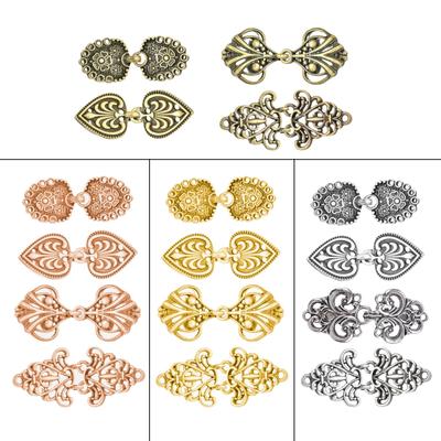 4 Stück Vintage-Pullover-Clips, Strickjacken-Clip, Schal-Clips, Retro-Mantel-Pullover-Clips, antike Swirl-Kragen-Clip-Verschlüsse