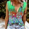 Women Tanks Sexy V Neck Sleeveless Summer Tops Vest 3D Colored Dots Print Cool Lightweight Tops