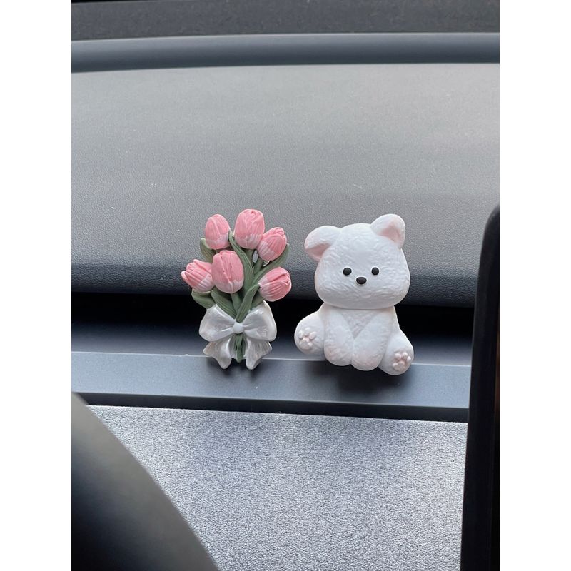 Cute Puppy Car Air Freshener, Car Vent Decoration, Tulip Ornament, Creative Car Interior Accessory, Fragrance Perfume