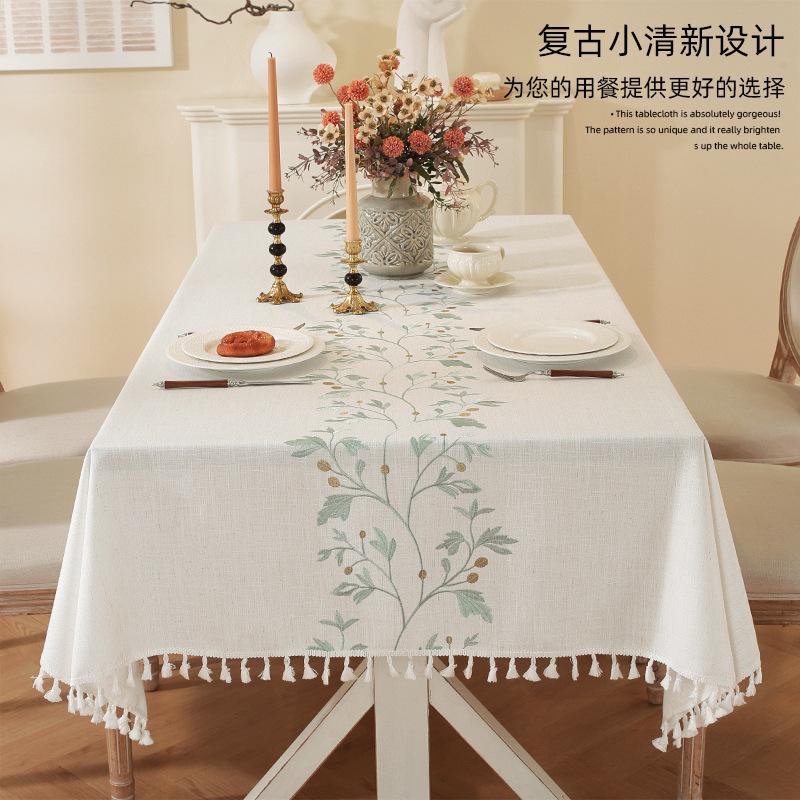Yingchuang Dining Table Cloth Coffee Table Fabric Cotton And Linen Rectangular Tablecloth Table Flag Table Mat Tableware Dining Chair