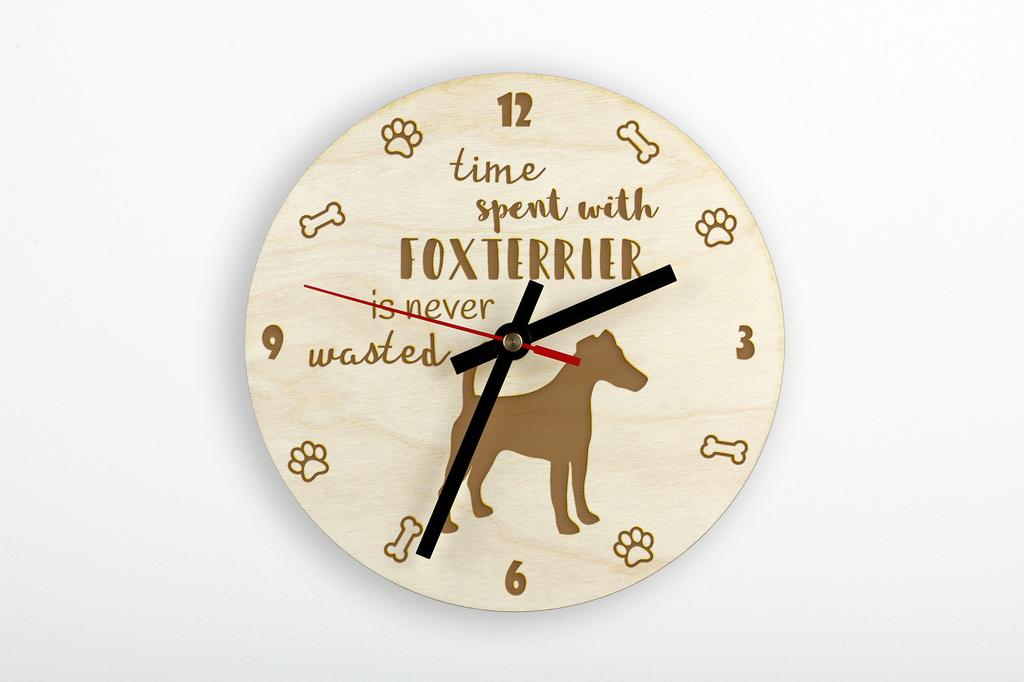 Fox Terrier Smooth - clock with dog, wooden clock with engraving, personalised clock by Art-Dog