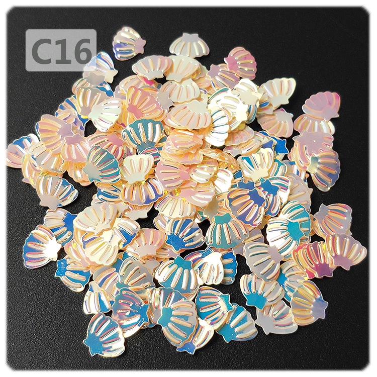 Yaleduo 8mm Mini Gold Shimmer Seashell Sequins - Eye Makeup, Stationery, DIY Jewelry, Epoxy Glitter