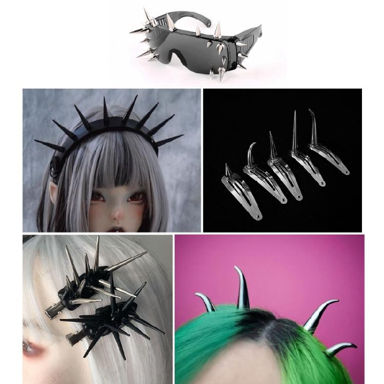 Clous à pointes Rivets Métal Argenté Rivets Décoratifs Punk, 10 Pièces Rivets Pointus à Visser Boucles Bouton Gothique pour Artisanat DIY