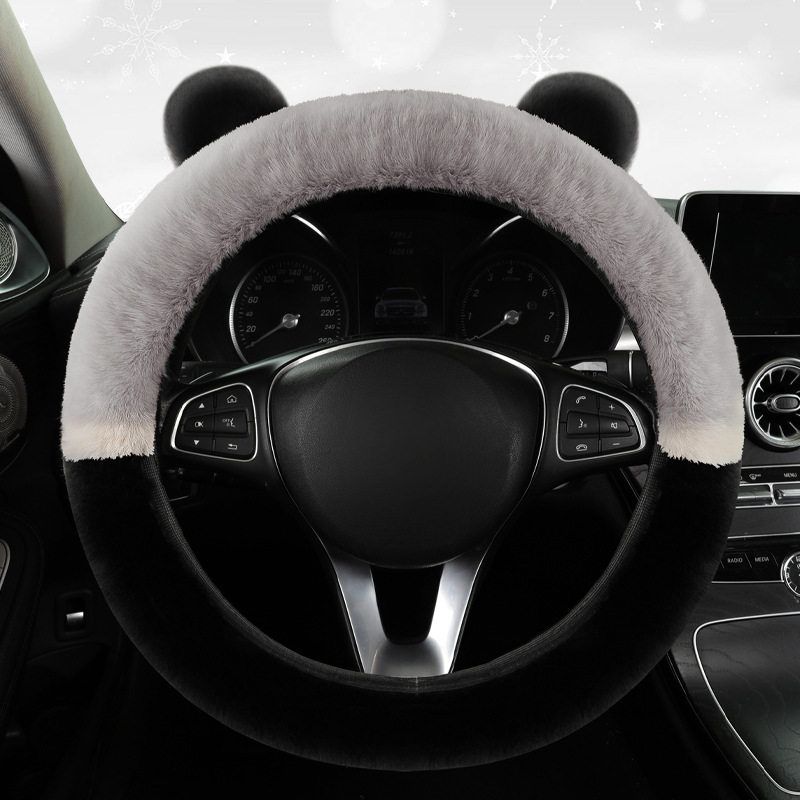 Car Steering Wheel Cover, Winter Plush Handle Cover, Warm Handle Cover, Cute Handle Cover for Girls, Cartoon Handle Cover