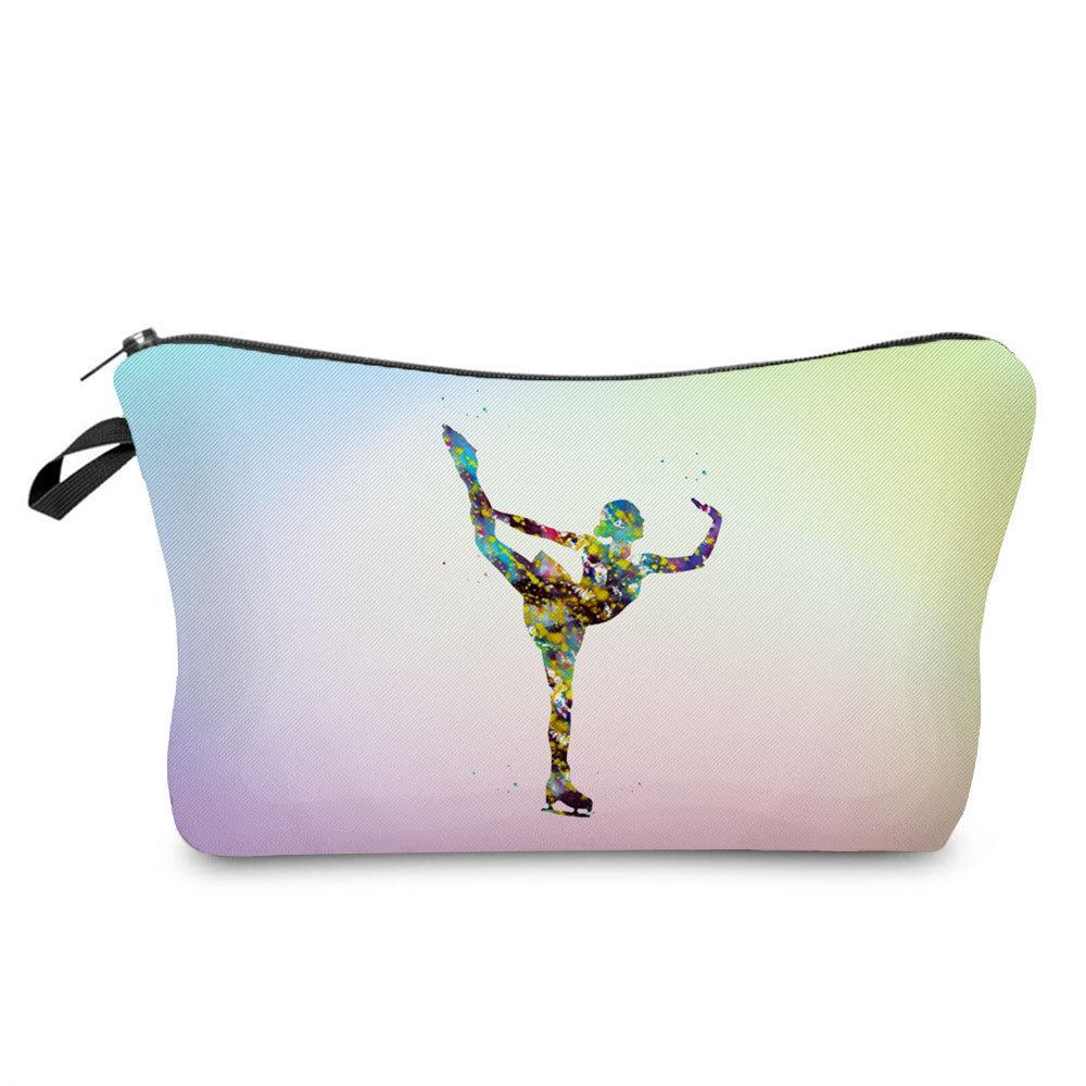 Women Gymnastics Print Cosmetic Bag Toiletries Organize Travel Storage Case  6391 KTB