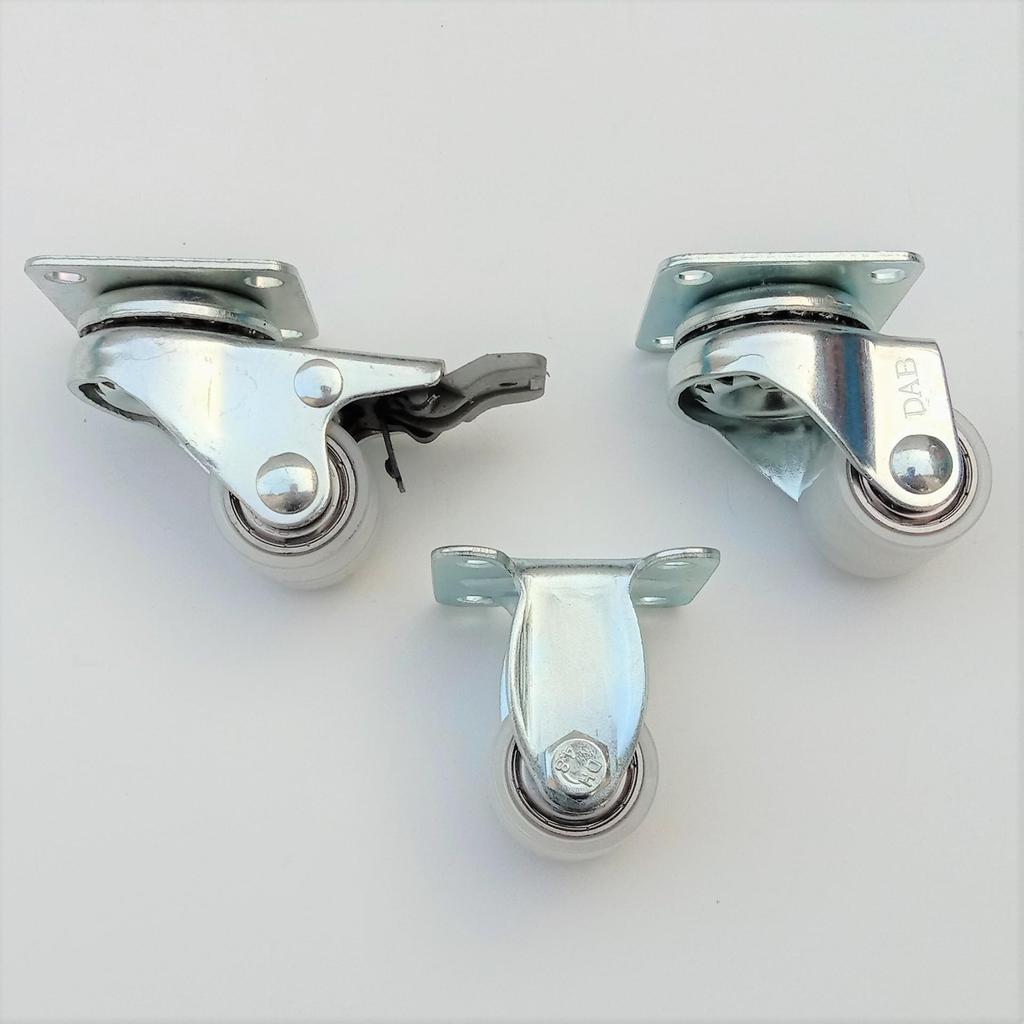 1.2-Inch White Nylon Low-Gravity Swivel Caster Wheel for Furniture