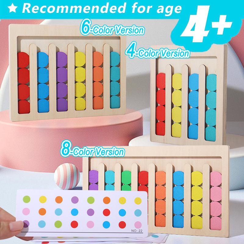 Children Color Matching Board Montessori Toy Color Sorting Logical Thinking Training Game Early Educational Wooden Toys for Kids