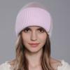 New Fashion Color Splicing Knitted Women's Hats Warmth Angora Rabbit Fur Hat Winter Beanie for Lady Adult Female Cap
