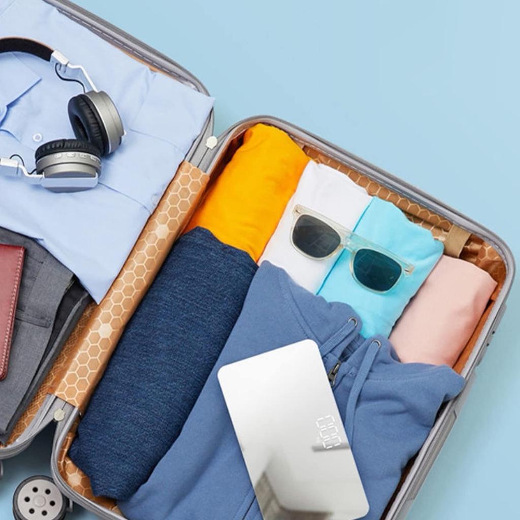 Digital Travel Mini Digital Weight Automatic Power Supports Up To High Body Scale for Health and Weight USB Compact and Tempered Glass Mirror-Shaped