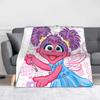 Sesame Street Cartoon Blanket Coral Fleece Plush Spring/Autumn Abby Cadabby Breathable Throw Blankets for Bed Bedroom Rug Piece