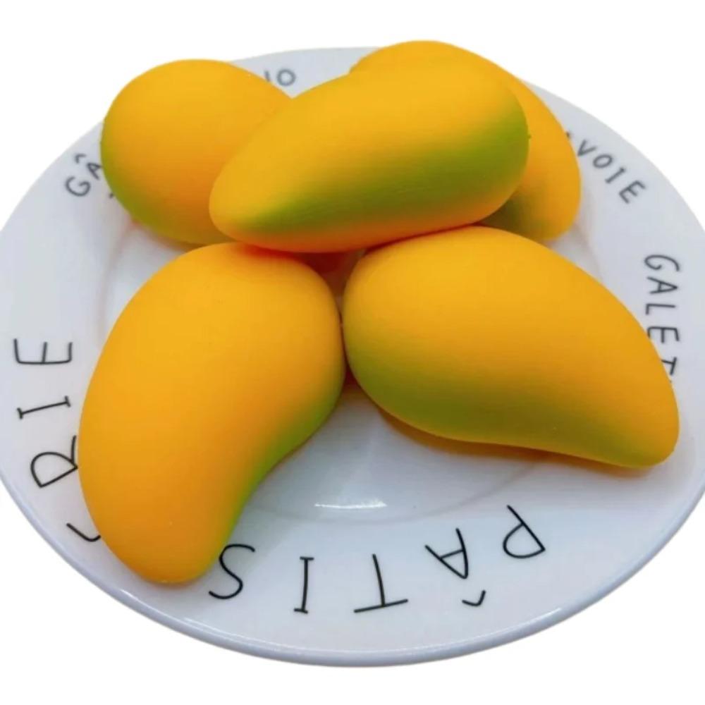 1Pc Mango Squishy Ball Stress Relief Toy - Super Slow Rebound Decompression Fidget Butter For Anxiety Relief