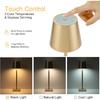 2 Pack Rechargeable Cordless Table Lamps, 5200mAh Battery Touch Table Light, Aluminum Shell Stepless Dimmable Portable LED Desk Lamp for