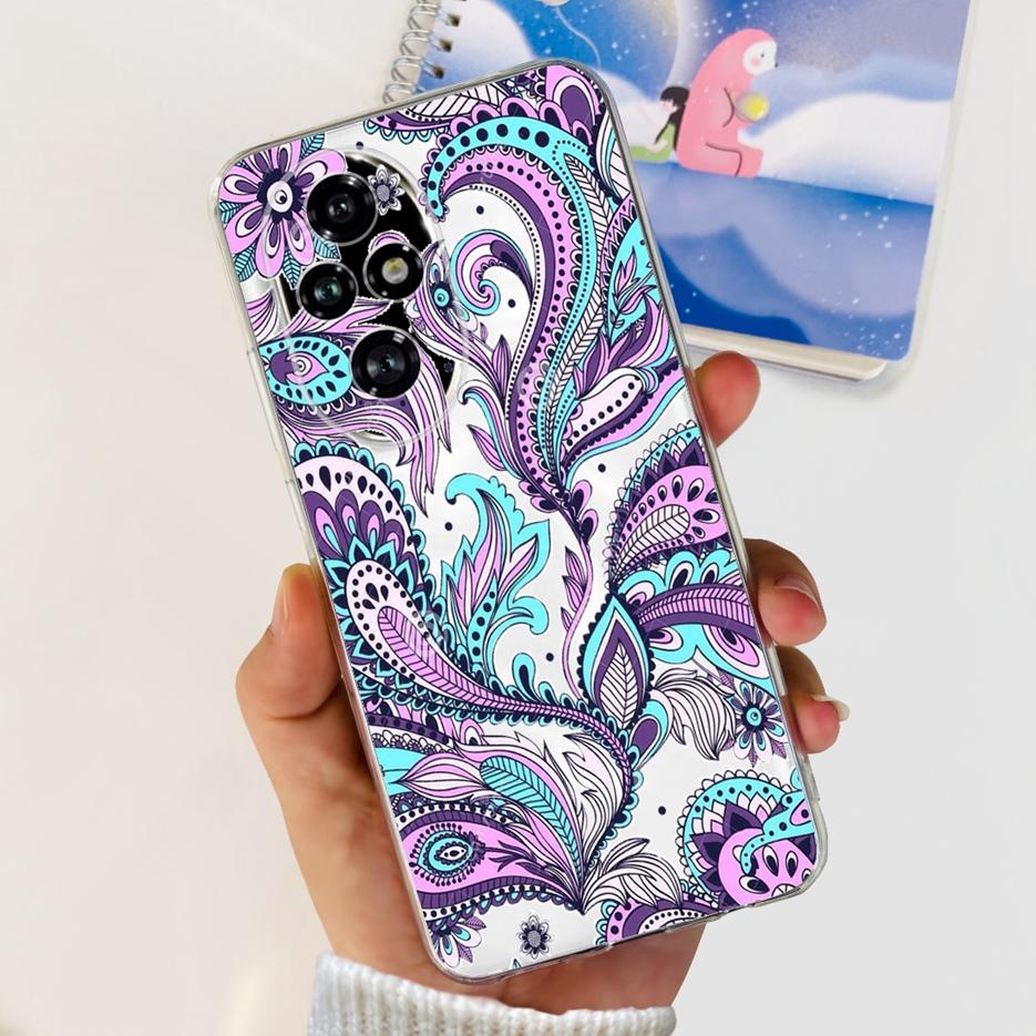For Honor 200 Pro Case ELP-AN00 Cute Cat Painted Cover Clear Silicone Phone Case For Honor 200 Lite Honor200 Pro Soft TPU Fundas