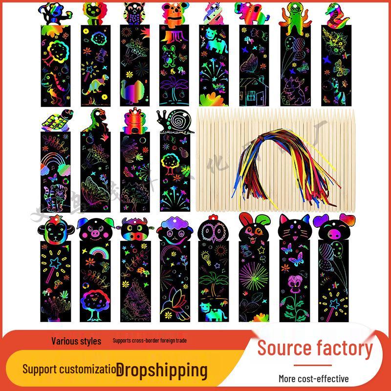 Creative DIY Animal Scratch Art Bookmarks for Kids - Christmas & Halloween Themes