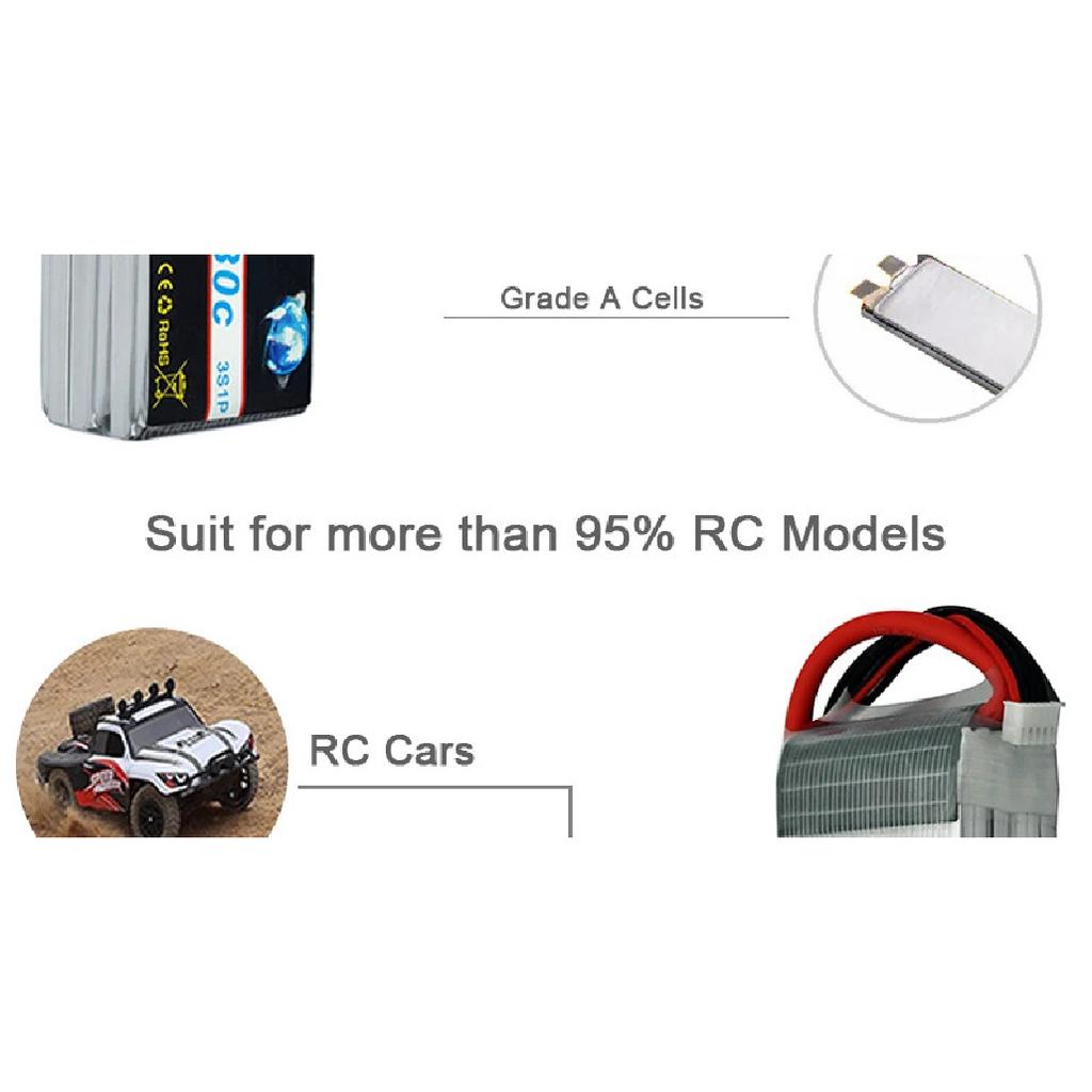 HRB 2S 3S 4S 5S 6S Lipo Battery 1300mah 2200mah 3300mah 4000mah 5000mah 6000mah Lipo with Deans XT60 for RC Car Airplane Boat