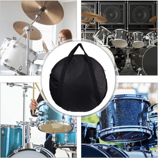 Vaguelly 23 Inch Cymbal Gig Bag with Handle Double- layer Round Cymbal Storage Case for- proof and Waterproof