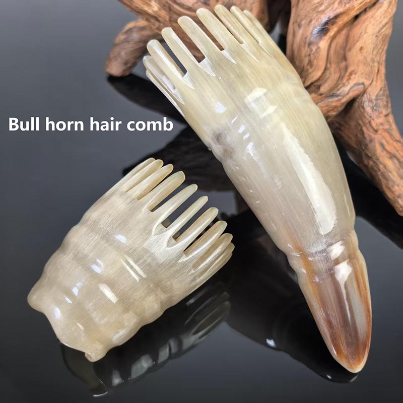 Breitzahn Massagekamm Kopfhautbürste Hornkämme Gua Soother Ergonomischer Griff Entwirrkamm Schuppenentfernungsmassagegerät Für Zuhause