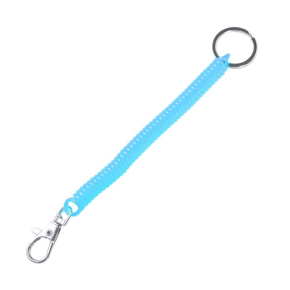 Wrist Coil Spring Lanyard Elastic Ropes Spiral Stretch Keychain Key Cord Clasp Spring Rope Key Ring