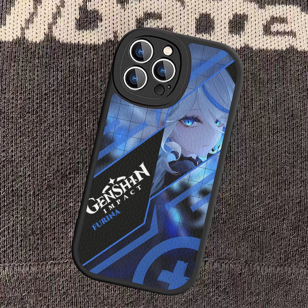 

Чехол для телефона Genshin Impact Furina для iPhone 16 15 14 13 Pro Max 11 12 Plus Кожаный силиконовый чехол iPhone 15 plus