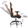 Gaming Chair with Massage Function and Footrest Black & Orange Faux Leather