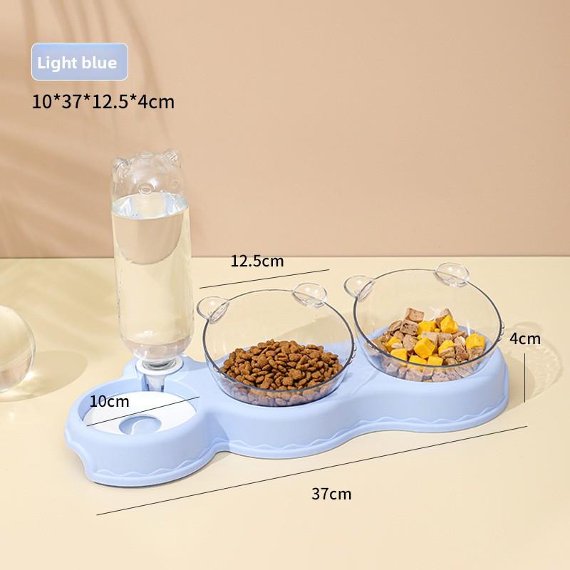 Cat Bowl, Double-bowl Moisture-proof Mouth, Multi-functional Pet Bowl, Automatic Feeding and Drinking Water Dispenser, Dog Bowl