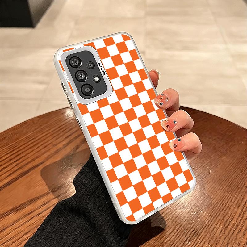 Retro Classic Chess Board Grid Shockproof Phone Case for Samsung A17 A16 A15 A14 A37 A57 A36 A56 A26 A35 A55 A25 A34 A54 A24 A13