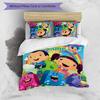 3pcs Custom Name ABC Monsters Bedding Set Duvet Cover Closure Includes 1 Duvet Cover & 2 Pillowcases for All Seasons Bedroom Decor