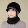 Autumn And Winter Warm Windproof Hat Simple Plush Fur Lined Cap For Women Casual Rabbit Fur Blend Knitted Hat Gifts For Mom