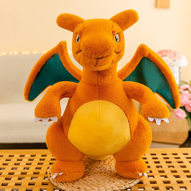

New standing fire-breathing dragon doll plush toy large small flying dragon doll throw pillow scissors machine rag doll 35 оранжевый