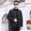 Men's Hooded Winter Jacket with Detachable Liner – 90% Goose Down, Warm Mid-Length.
