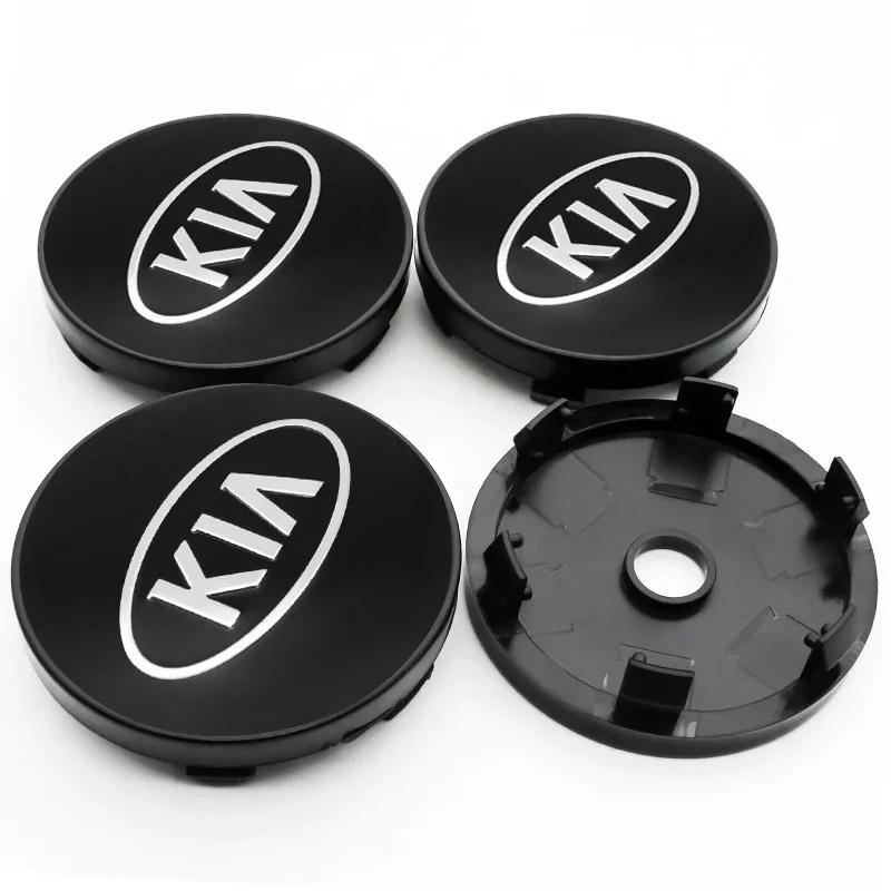 4 Stück 60mm Auto Radnabenabdeckungen Felgenabdeckung Plakette Emblem Aufkleber Zubehör für KIA Rio Ceed Sportage Cerato Sorento K3 K5