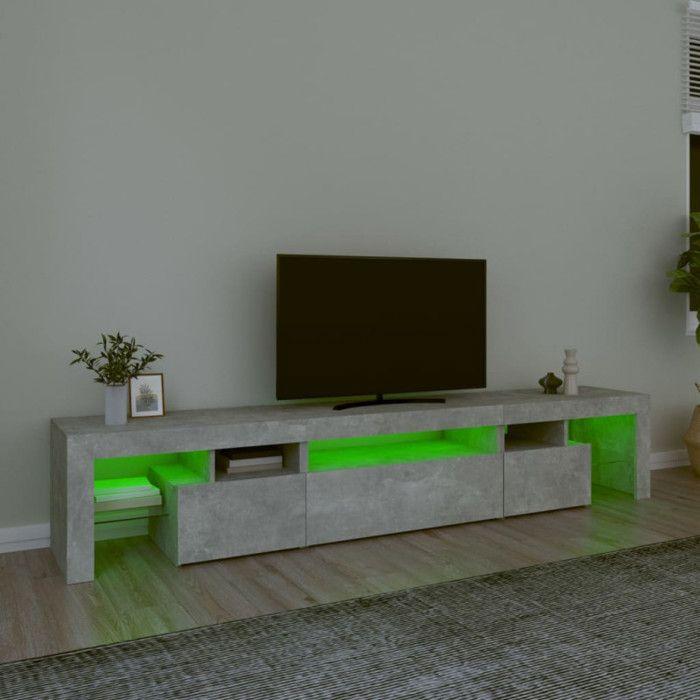 VidaXL Meuble TV avec Lumières LED Centre de Divertissement Rangement Meuble Média Meuble de Salon Salle de Séjour Maison 3152797