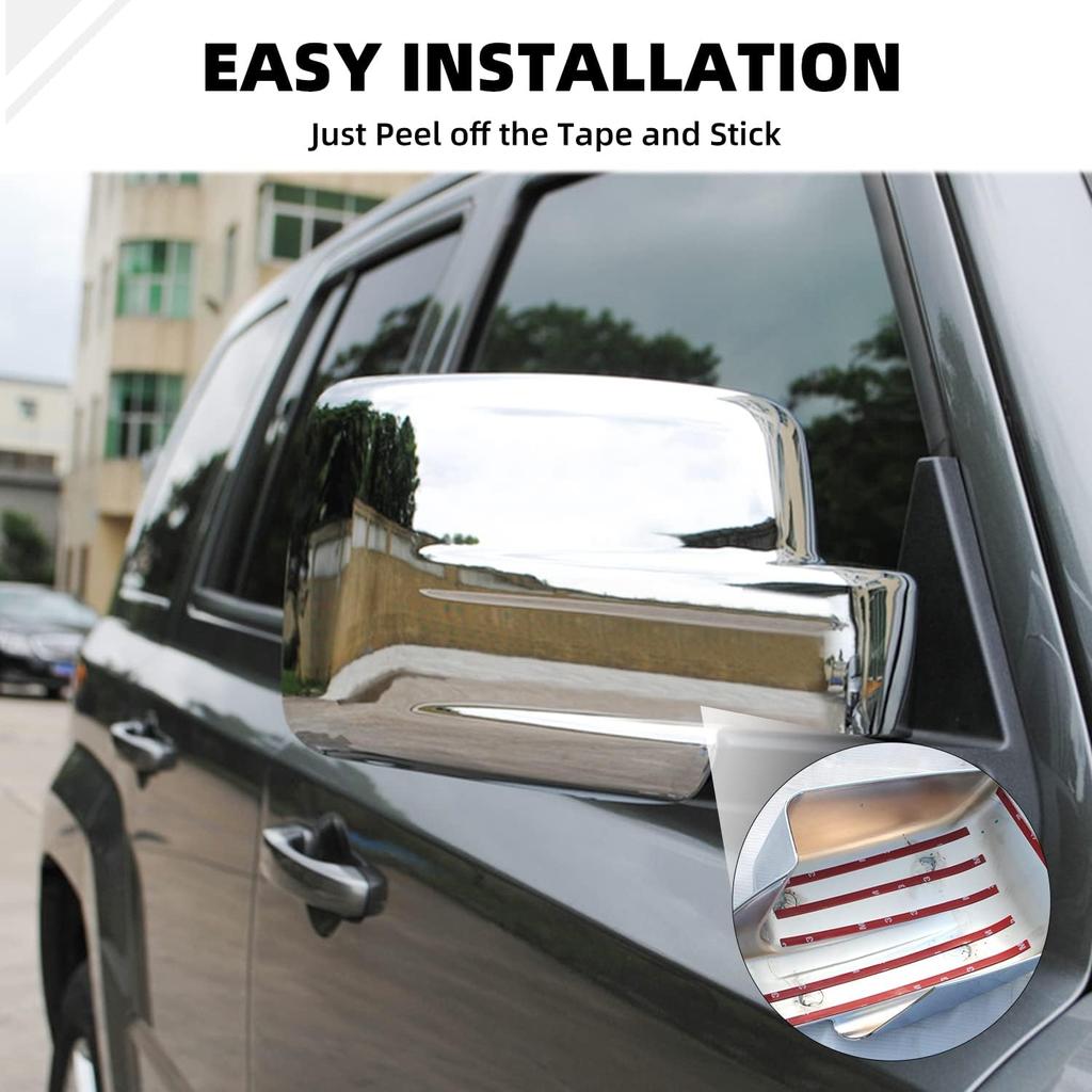 Chrome Side Mirror Covers Shell Trim Decoration for 2011-2016 Jeep Patriot