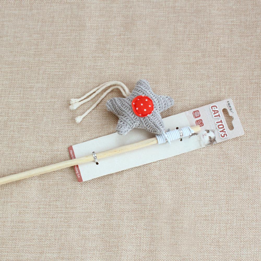 Mouse Teasing Cat Stick Interactive Play Kitten Rope Plush Ball Pet Toy Sound Paper Star Wood Funny Cat Stick