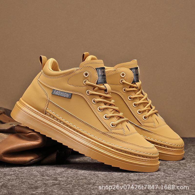

Men s shoes 2024 autumn new breathable tooling shoes men s trend versatile fashion non-slip business casual board shoes 39 жёлтый