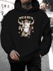 2026 Music Festival Summer New Arrival Unisex Casual All-Match Style Fashion Hoodie with Individual Wild Soul Bull Skull Print Blending Moon And Flora