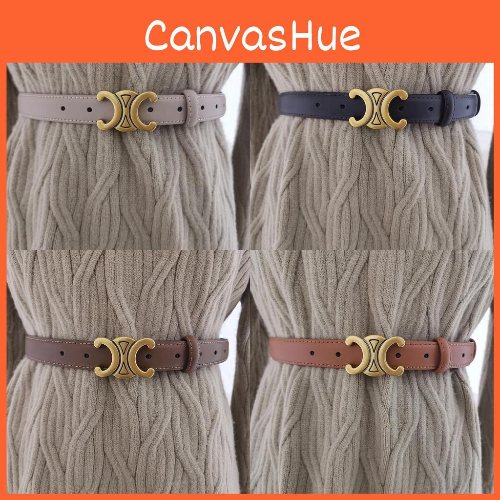 Cowhide French Retro Leather Belt Metal Buckle Jeans Fashionable Waist Belt