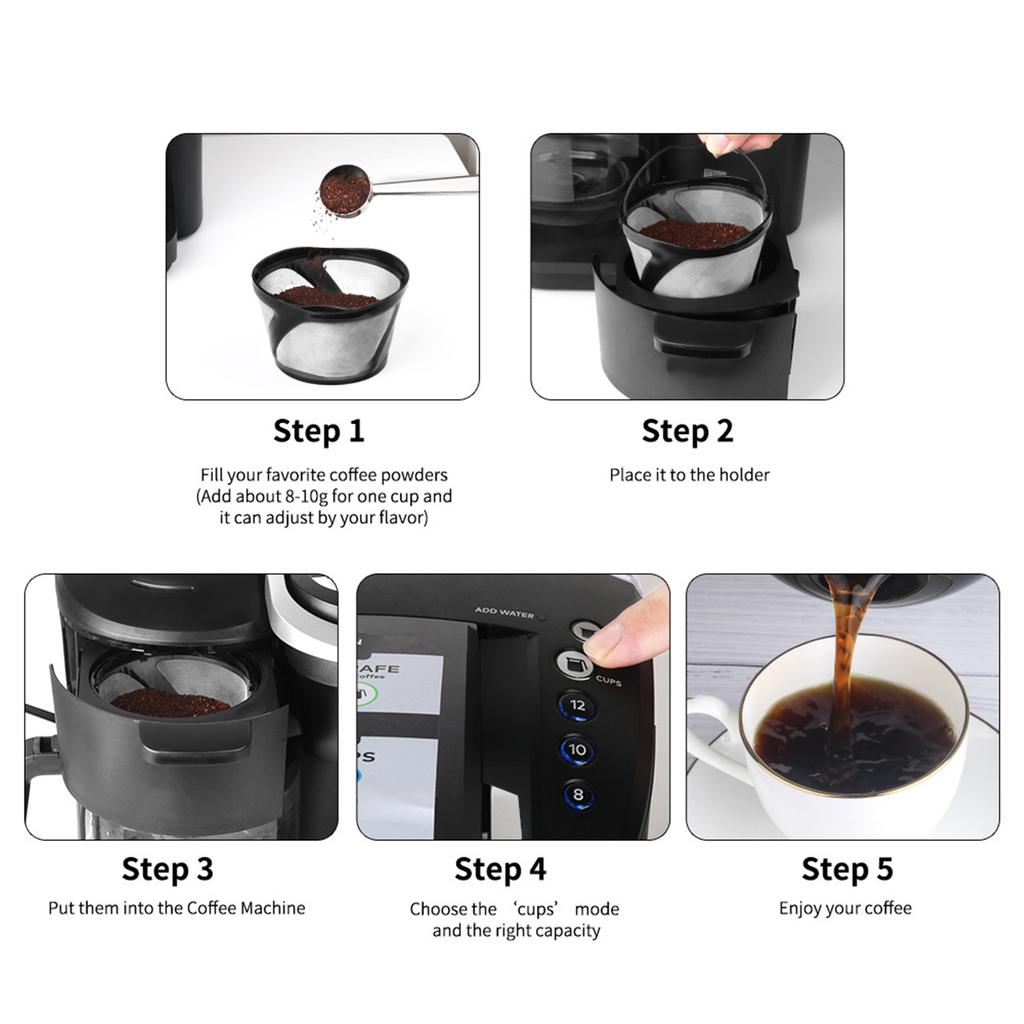Reusable Mesh Ground Coffee Filter Basket Fit Compatible with K- and K- Coffee NaMachine