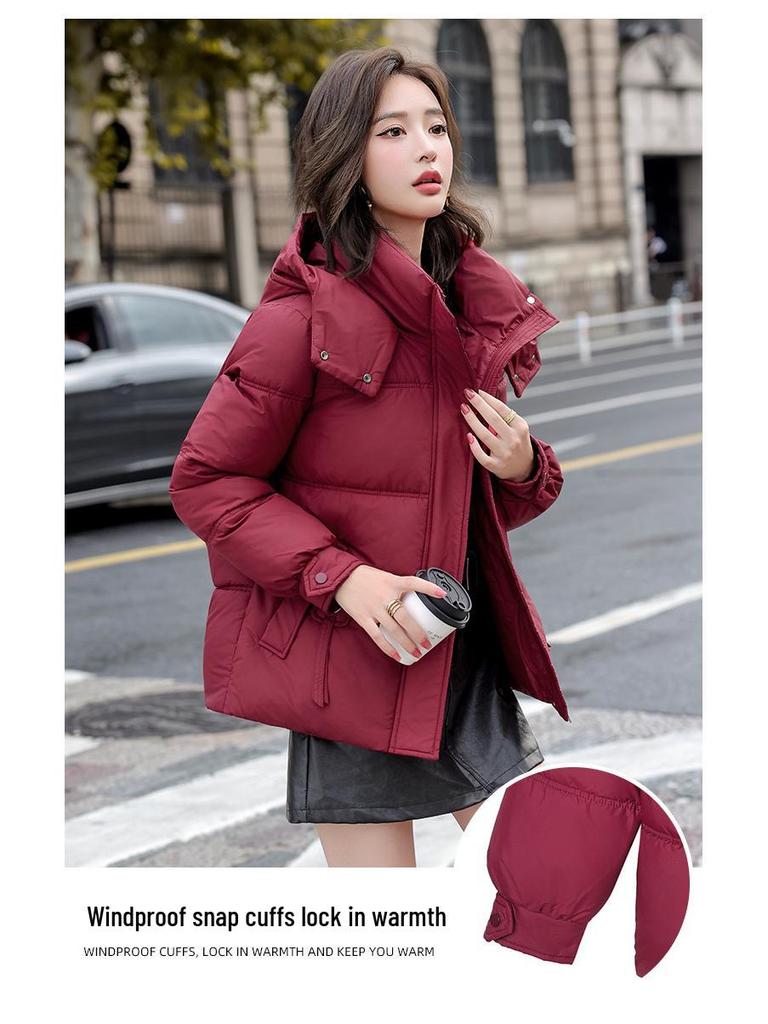 Women's Winter 2025 Simple Commute Short Down Jacket - Youth Loose Fit, Thickened Cotton-Padded Coat.