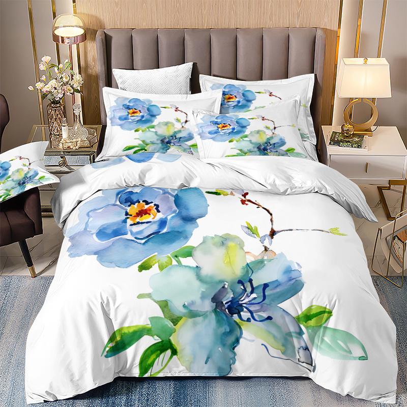 

Artistic digital printing machine washable home simple bedding bedroom multi-specification quilt cover bedding 3pcs DE 135x200cm