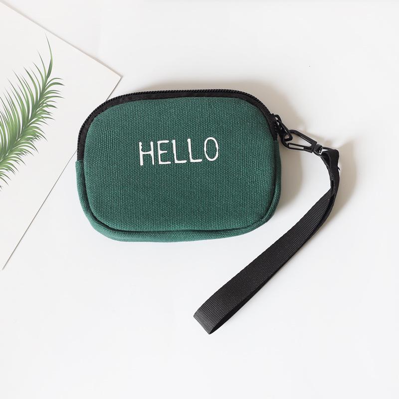 Korean Style Canvas Wrist Wallet: Simple, Portable Card Holder for Students