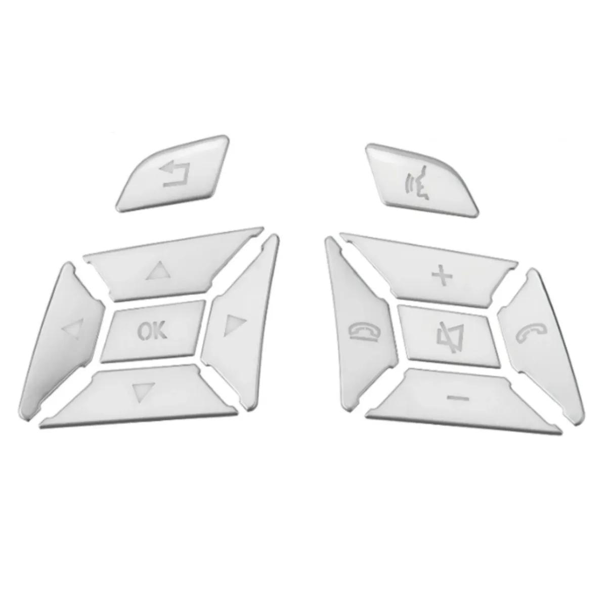 

Наклейка на крышку переключателя кнопки рулевого колеса автомобиля для Mercedes Benz CE GLK CLS ML GL Аксессуары для интерьера серебряный