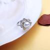 FENASY Natural Freshwater Pearl Rings For Women Cubic Zirconia CZ Wedding Engagement Flower Ring