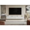 Móvel de TV de parede com frentes de ripas ranhuradas – VELDIO – 200 cm – branco