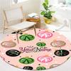 Christmas Baubles Theme Custom Name Round Area Rug Carpet Rug For Living Room Bedroom Sofa Playroom Decor Nonslip Floor Mat
