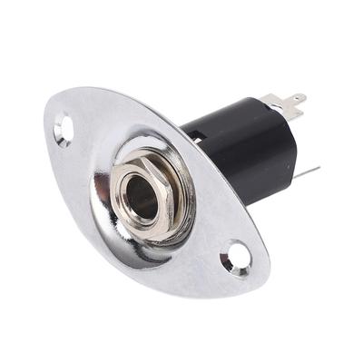 6,35 mm elektrische Gitarrenbuchsenplatte, ovale Metallplatte zur Rauschunterdrückung für Gitarrenbuchsen